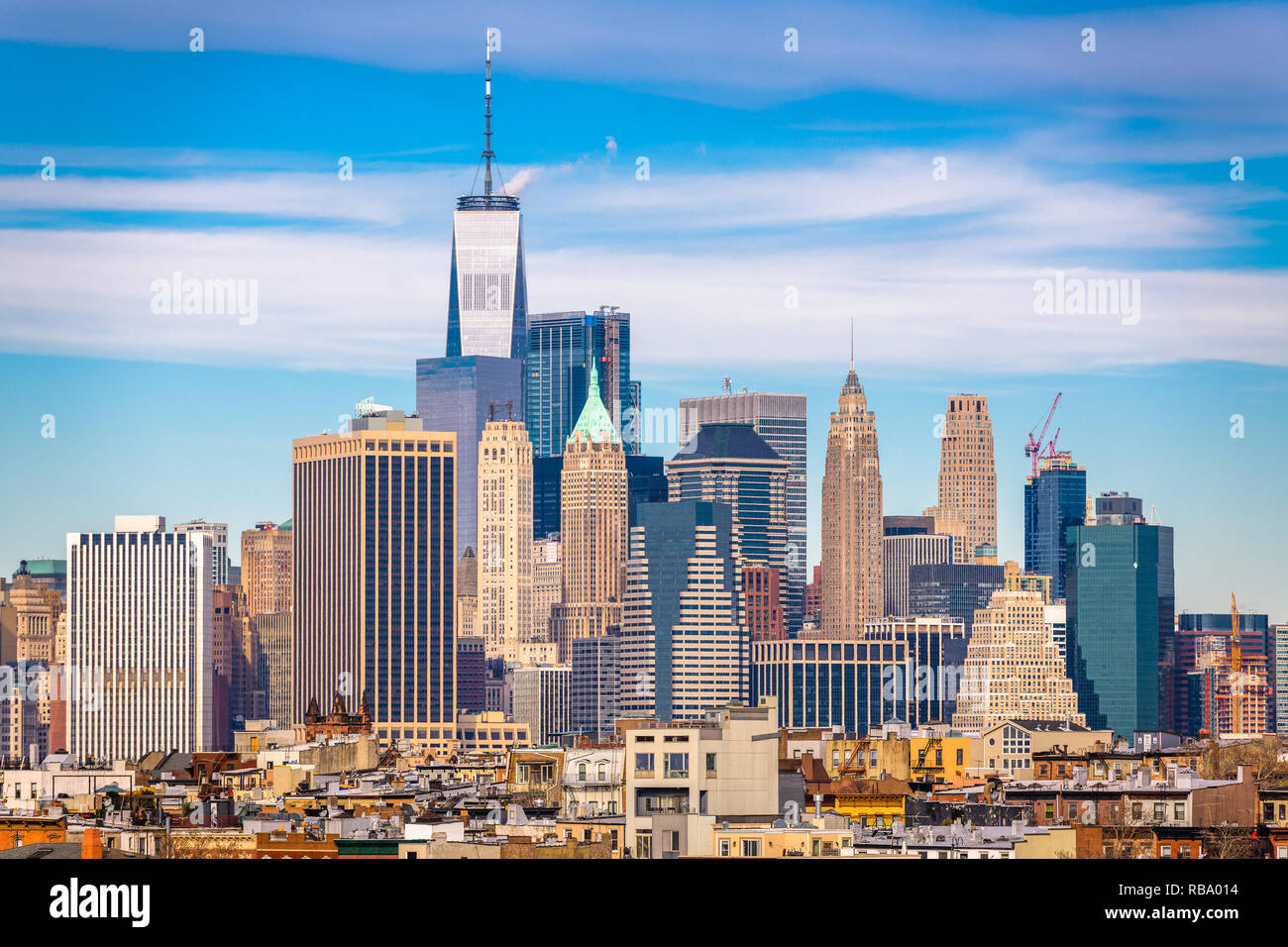 New York City, USA downtown Manhattan skyline. Stock Photo