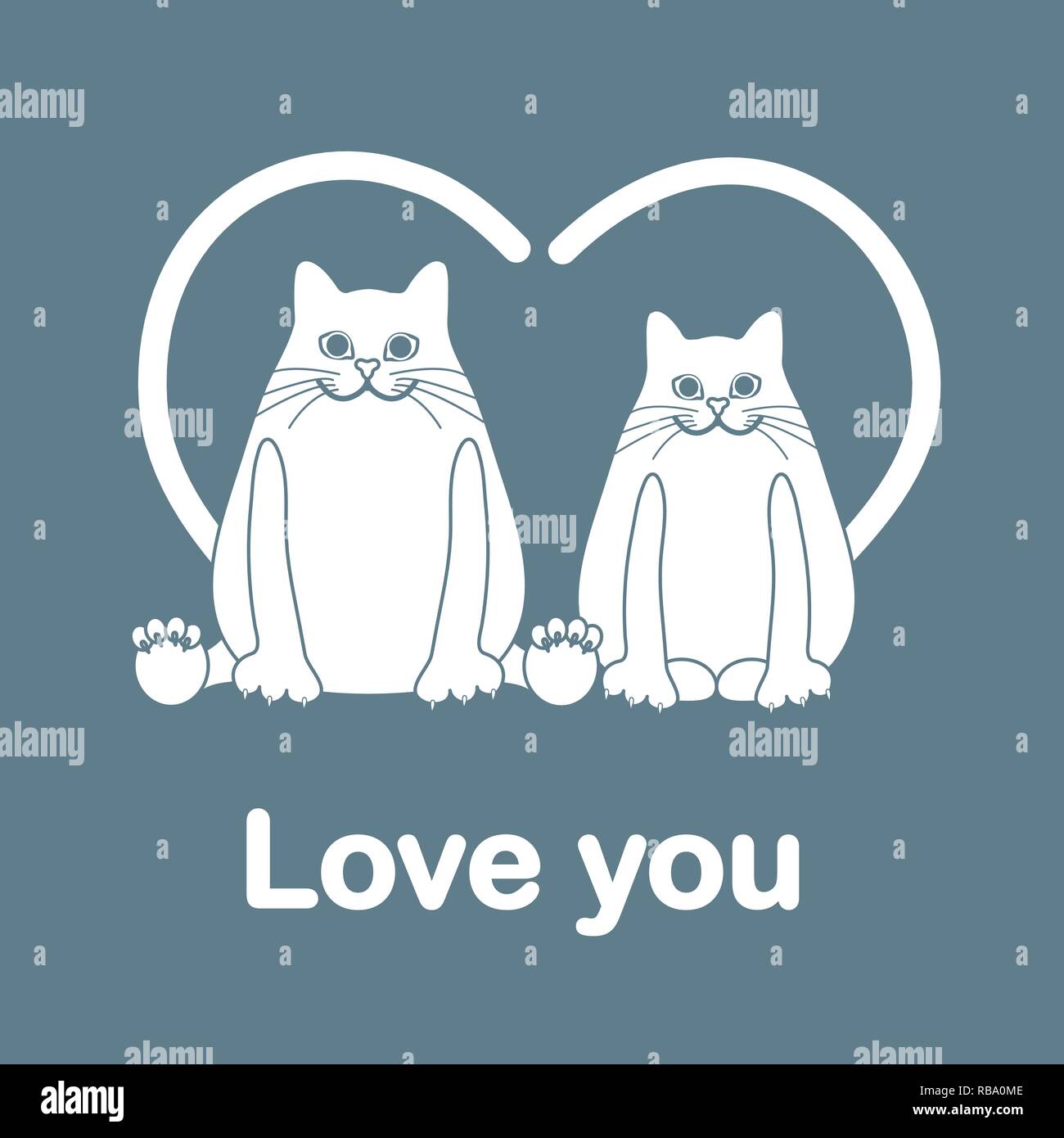 Two cats Stock Vector Images - Alamy