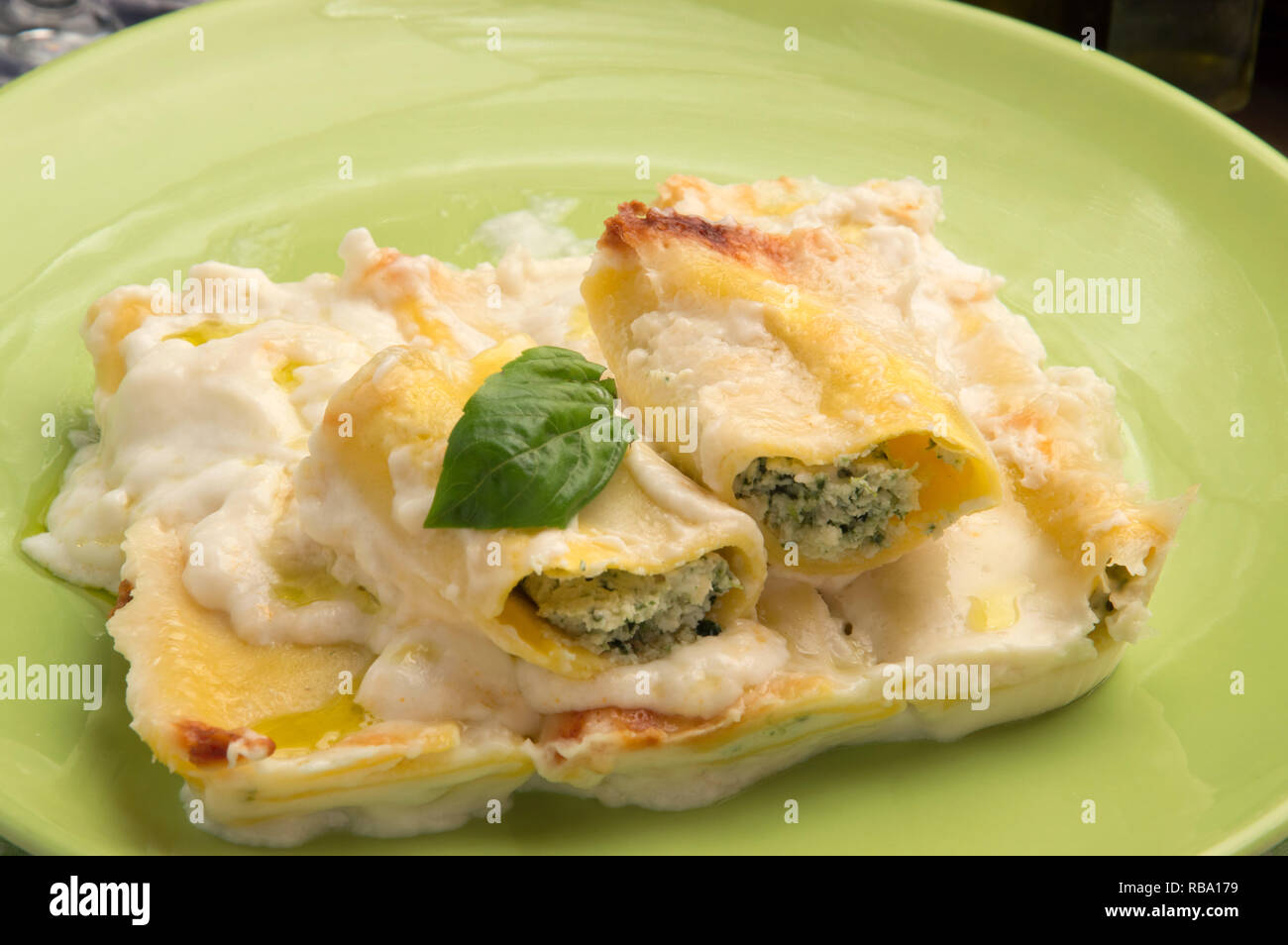 Italian food Cannelloni Stock Photo Alamy