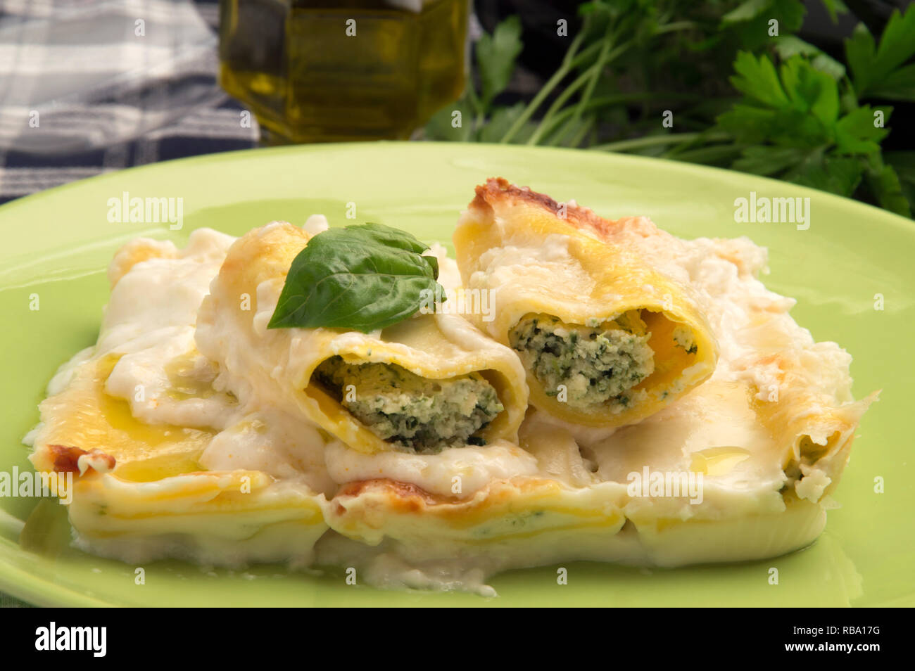 Italian food Cannelloni Stock Photo Alamy