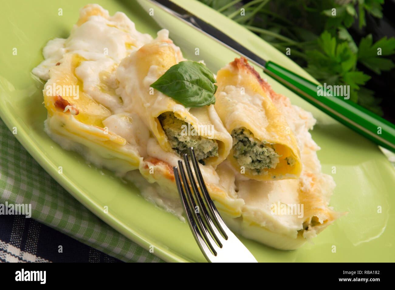 Italian food - Cannelloni Stock Photo - Alamy