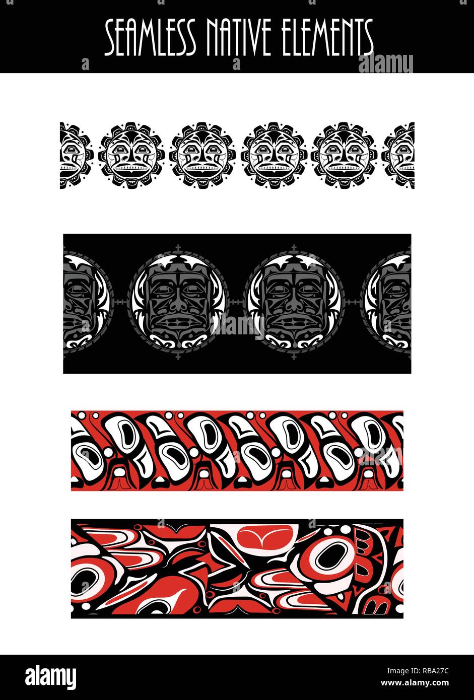 Vector illustration abstract native north american seamless pattern ...