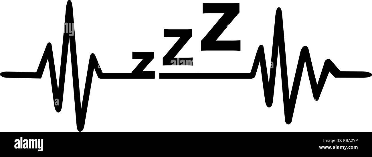 Heartbeat pulse line sleeping Stock Photo