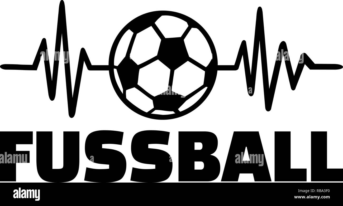 Heartbeat pulse line with soccer Stock Photo