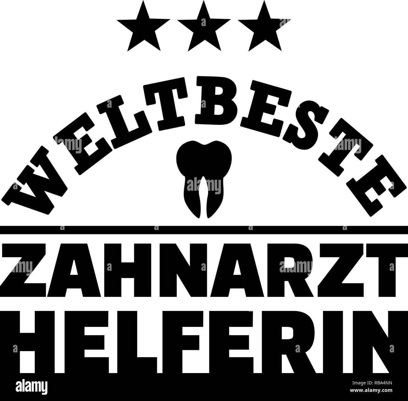 Worlds best female dental assistant with tooth german Stock Photo Alamy