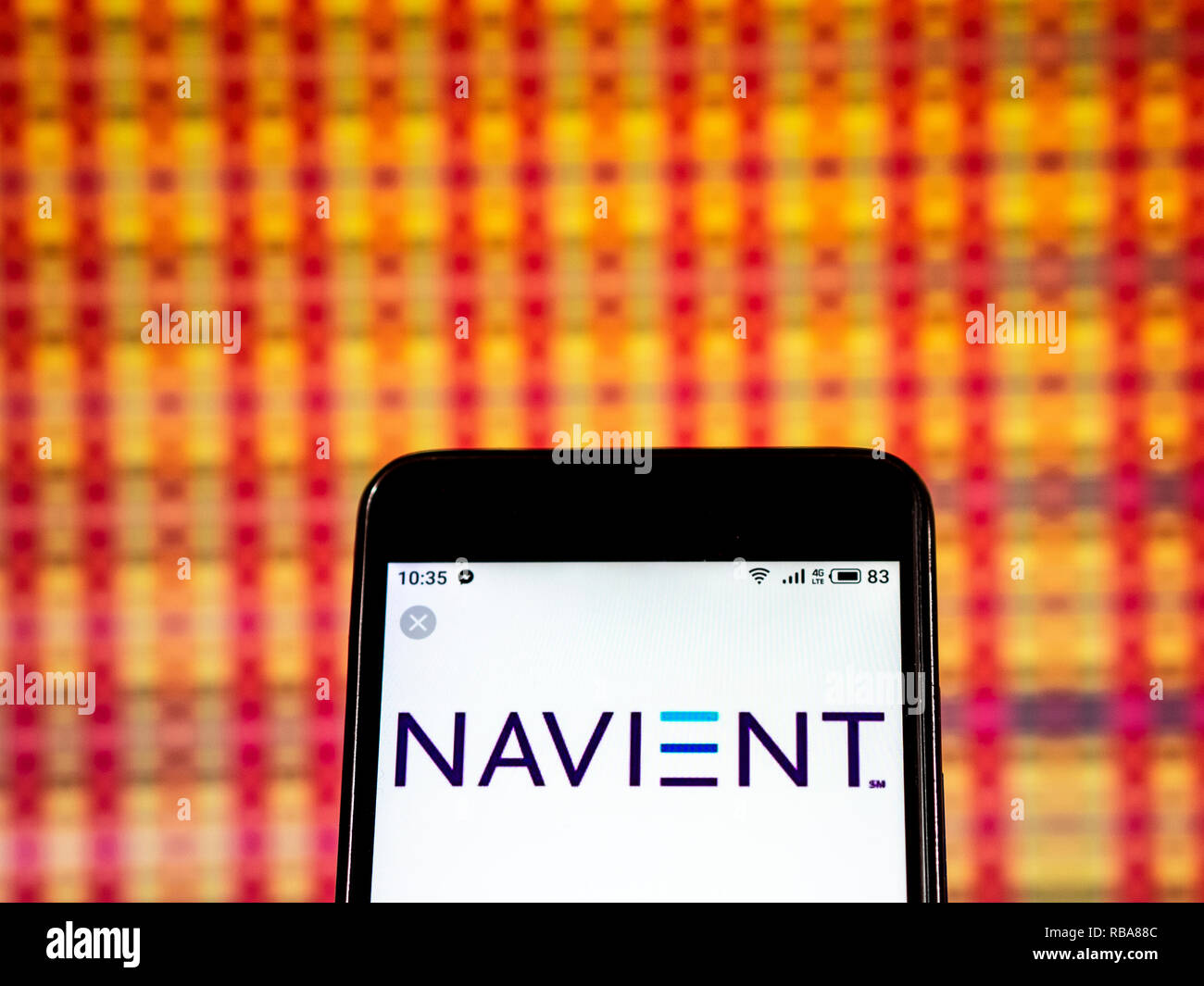 Navient Corporation logo seen displayed on smart phone Stock Photo - Alamy