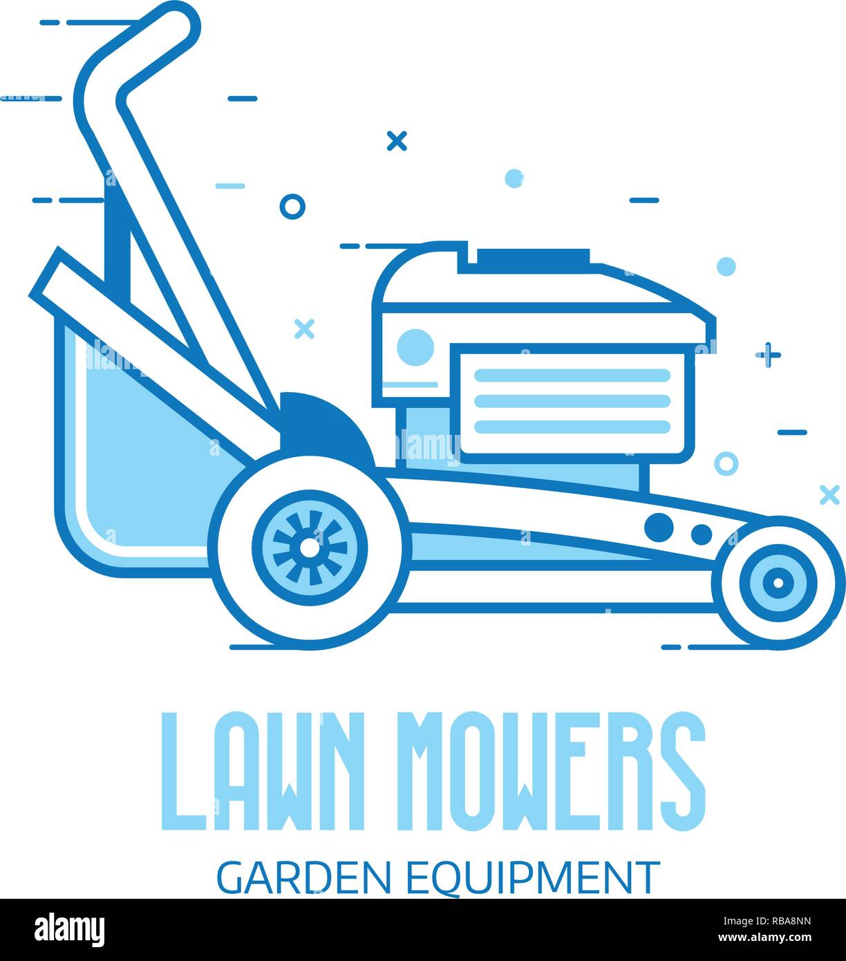 Lawn Mower Grass Cutter Logo Stock Vector