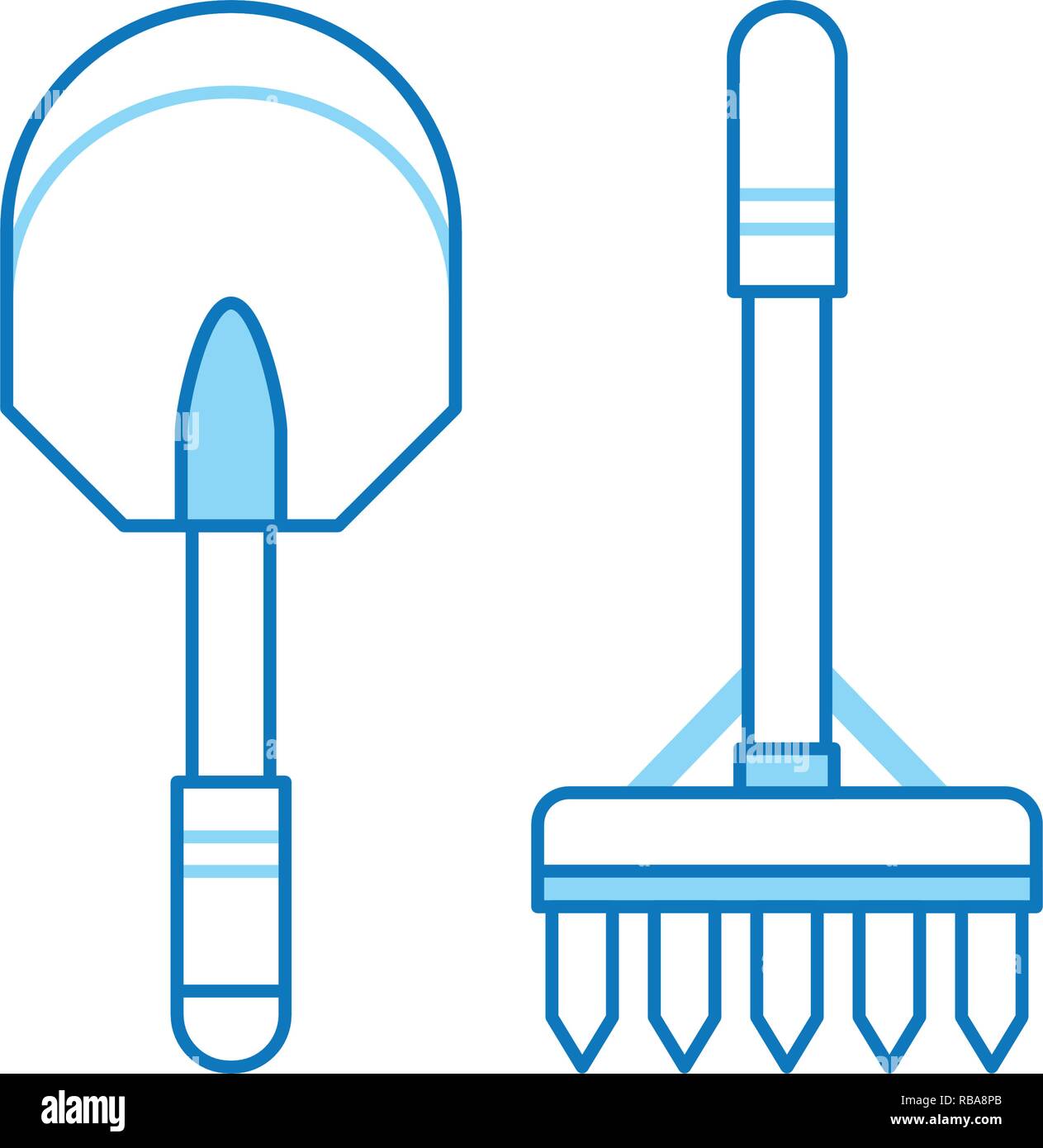 Shovel and Rake Icon Stock Vector Image & Art Alamy