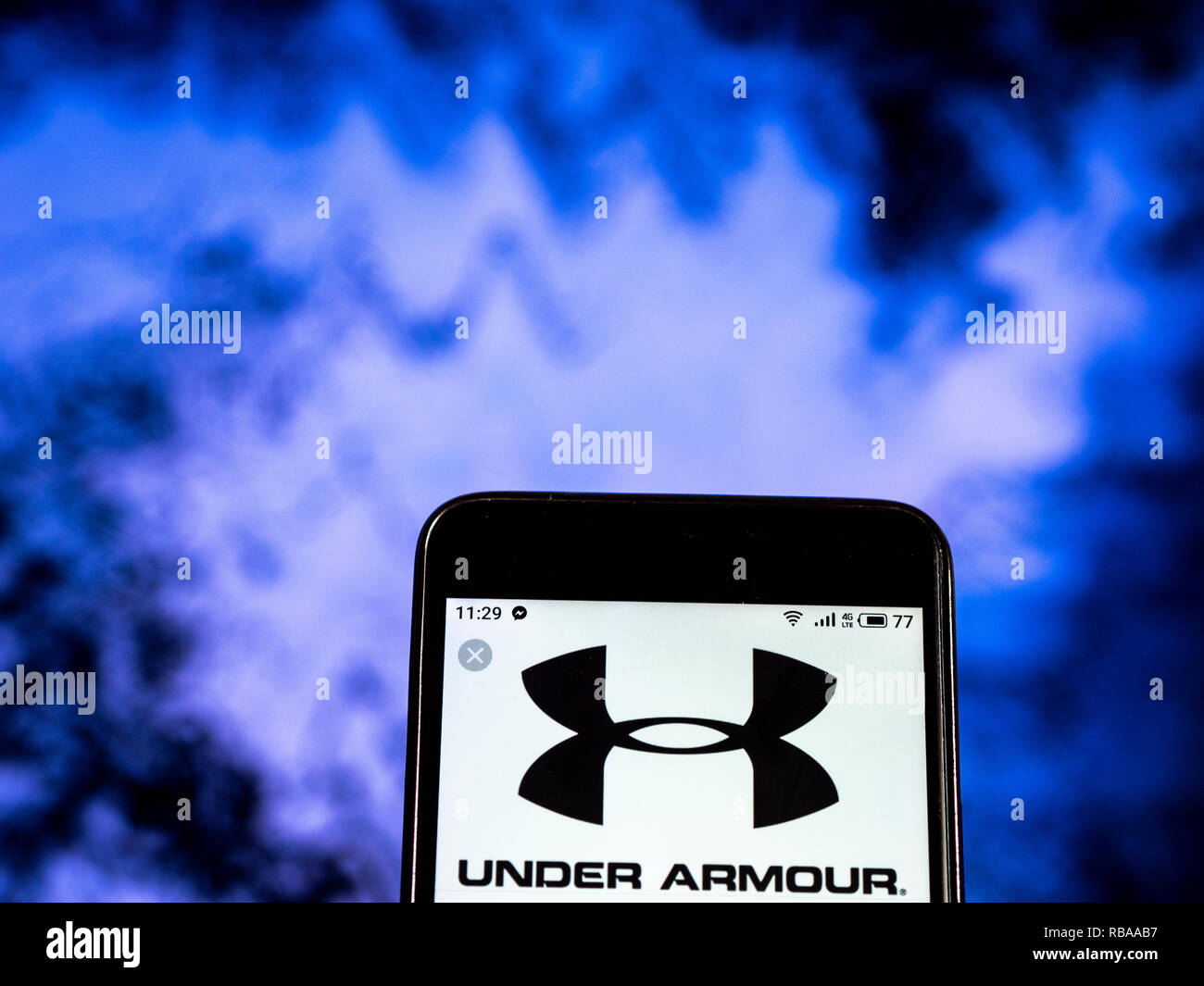 Under Armour Footwear company logo seen displayed on smart phone Stock  Photo - Alamy