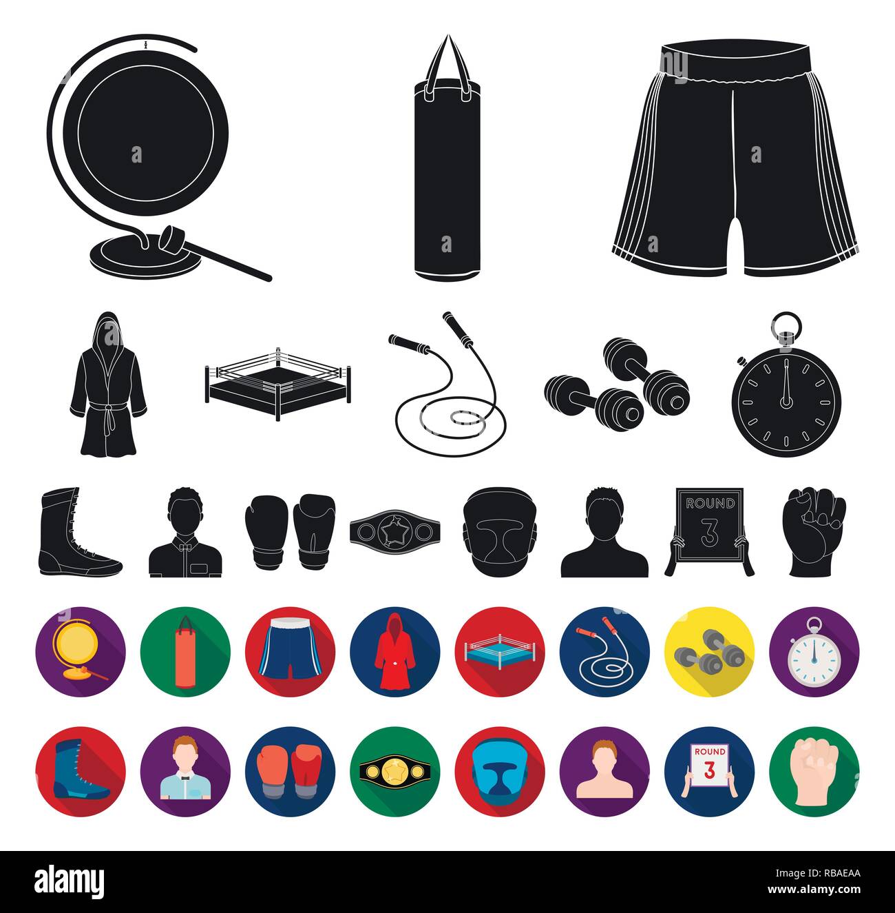 Boxing extreme sports black,flat icons in set collection for design ...