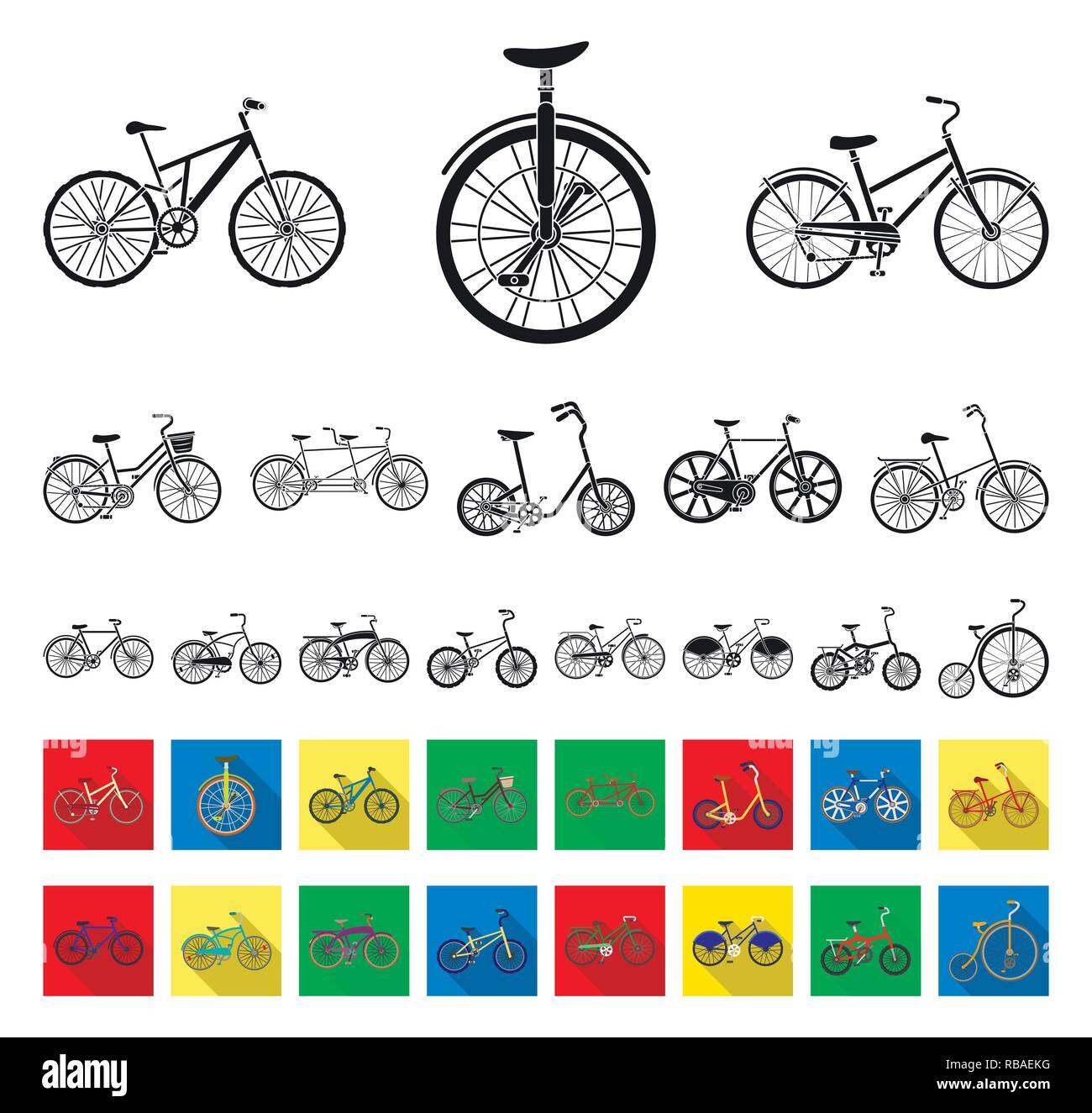 bicycle,black,flat,circus,collection,design,entertainment,equipment ...
