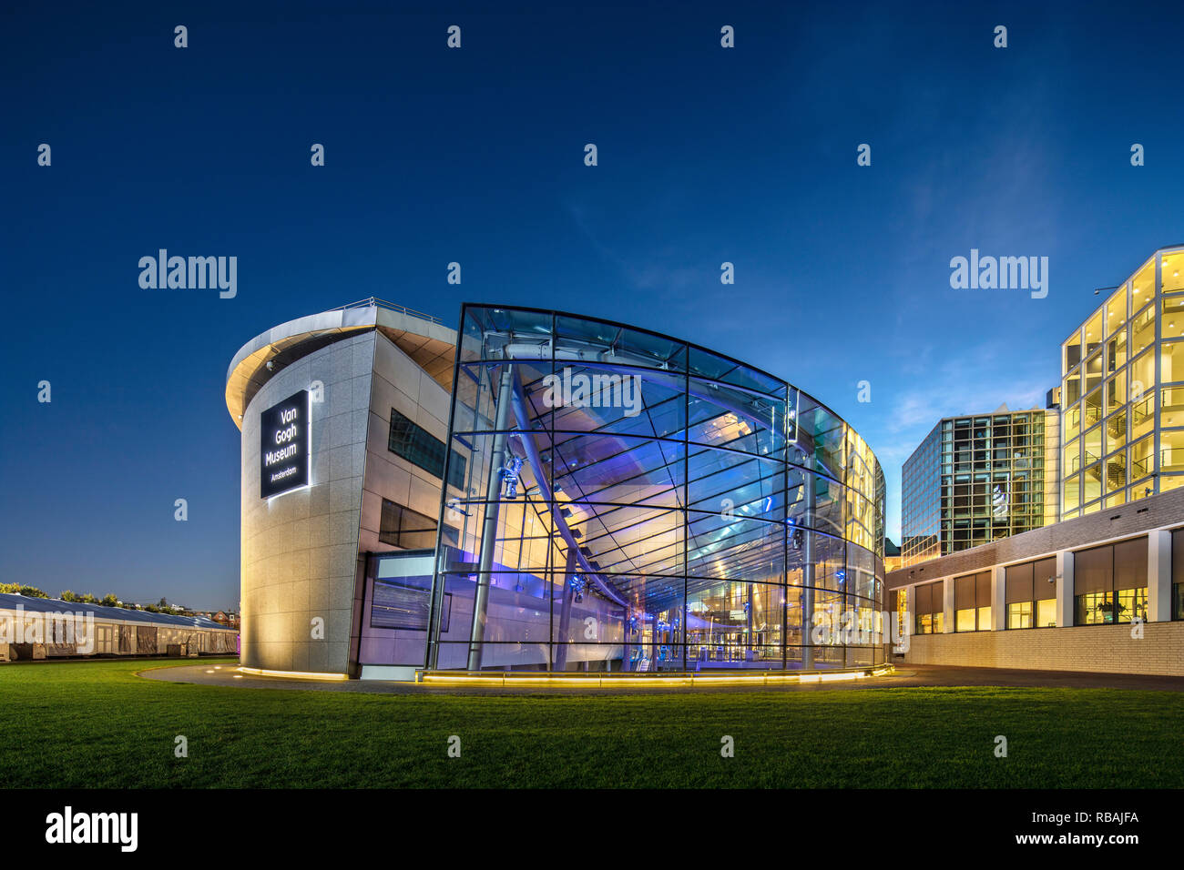 The Netherlands, Amsterdam. Museum square. Van Gogh Museum at dusk Stock  Photo - Alamy