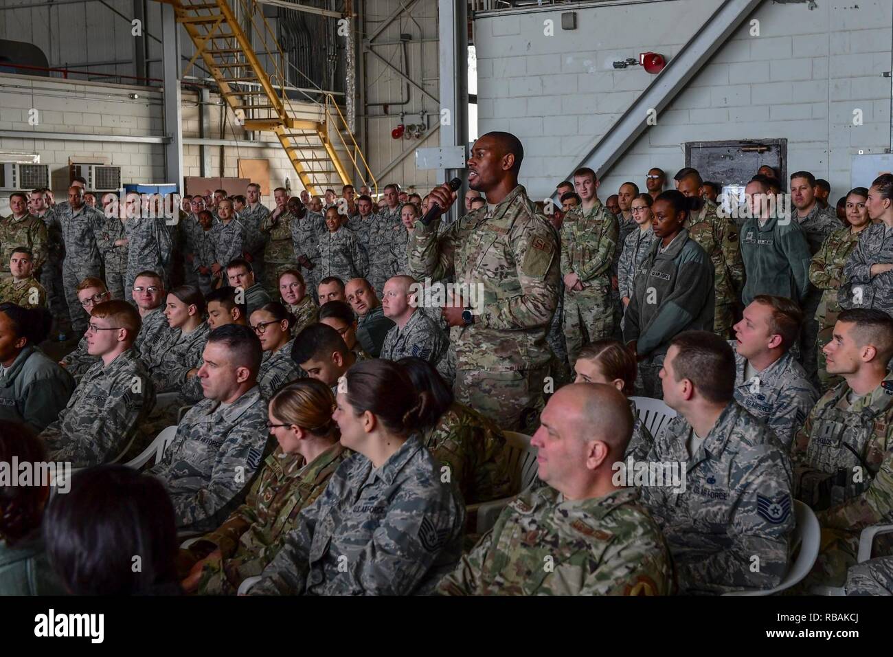 Staff Sgt. Michael S. Barron asks Air Force Chief of Staff Gen. David L ...