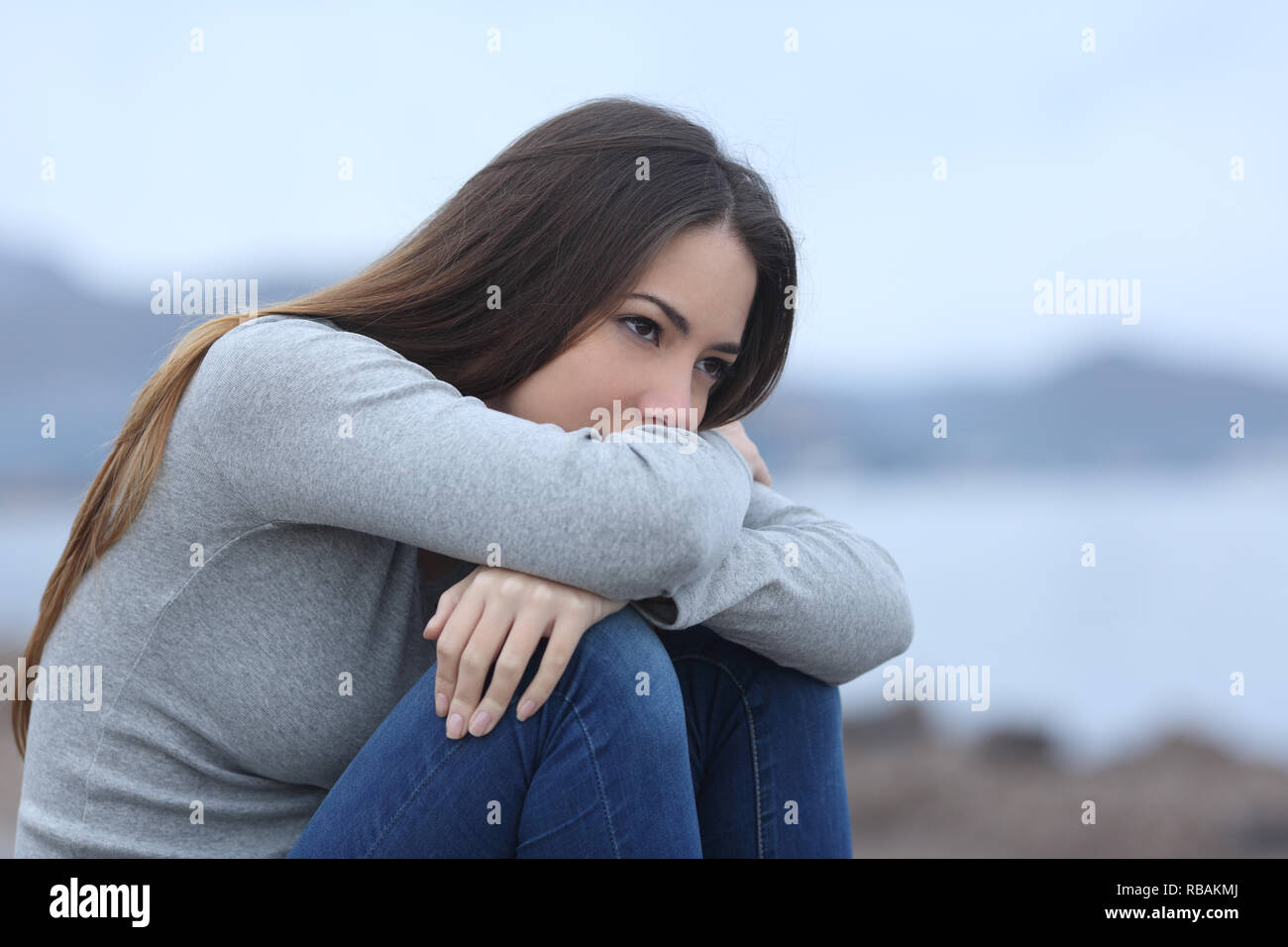 Sad looking girl hi-res stock photography and images - Alamy