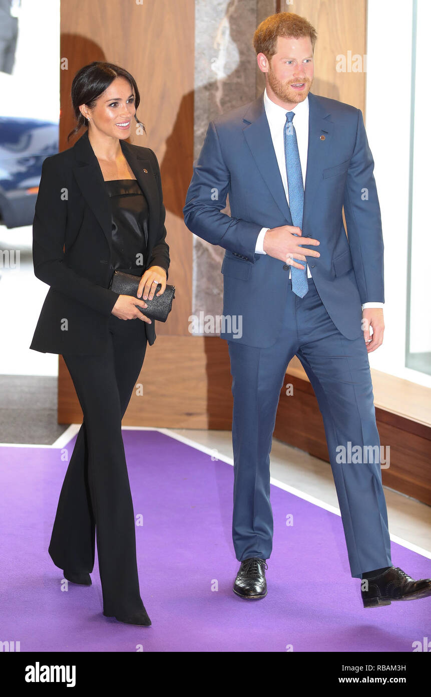 The Duke and Duchess of Sussex arrive at the WellChild Awards held at the Royal Lancaster Hotel in London Stock Photo
