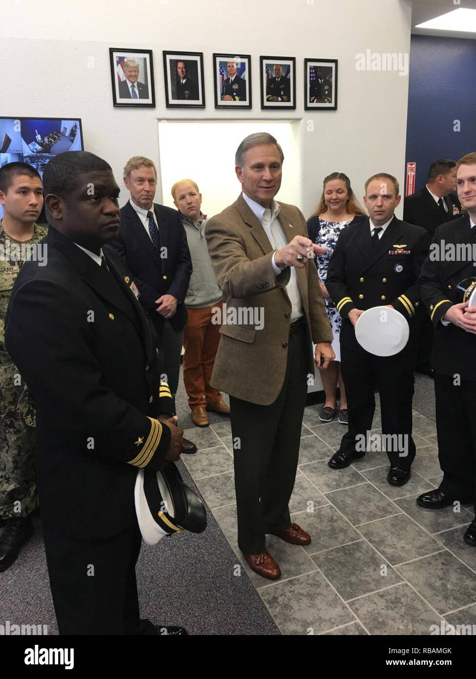 OKLAHOMA CITY (Dec. 27, 2018) Assistant Secretary of the Navy (Manpower and Reserve Affairs) and retired Rear Adm. Gregory J. Slavonic takes a tour of the newest Navy Officer Recruiting Station (NORS) in Oklahoma. NORS Oklahoma is the first and only Navy Officer Recruiting Station in the state and is assigned to Navy Recruiting District (NRD) Dallas. Stock Photo