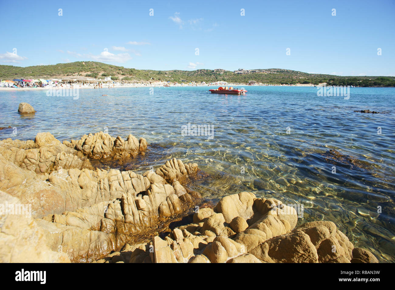 Cala Sassari Beach In Marinella Bay Golfo Aranci Olbia