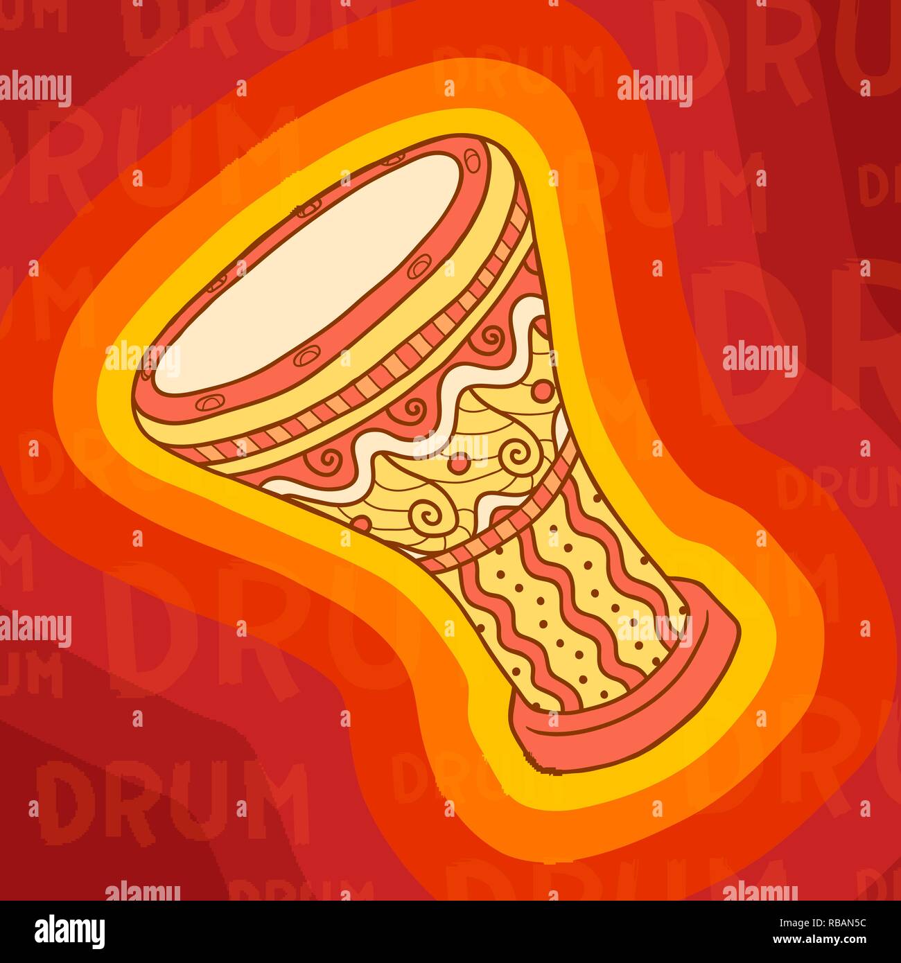 Musical instrument. Drum. Percussion. Vector illustration Stock Vector