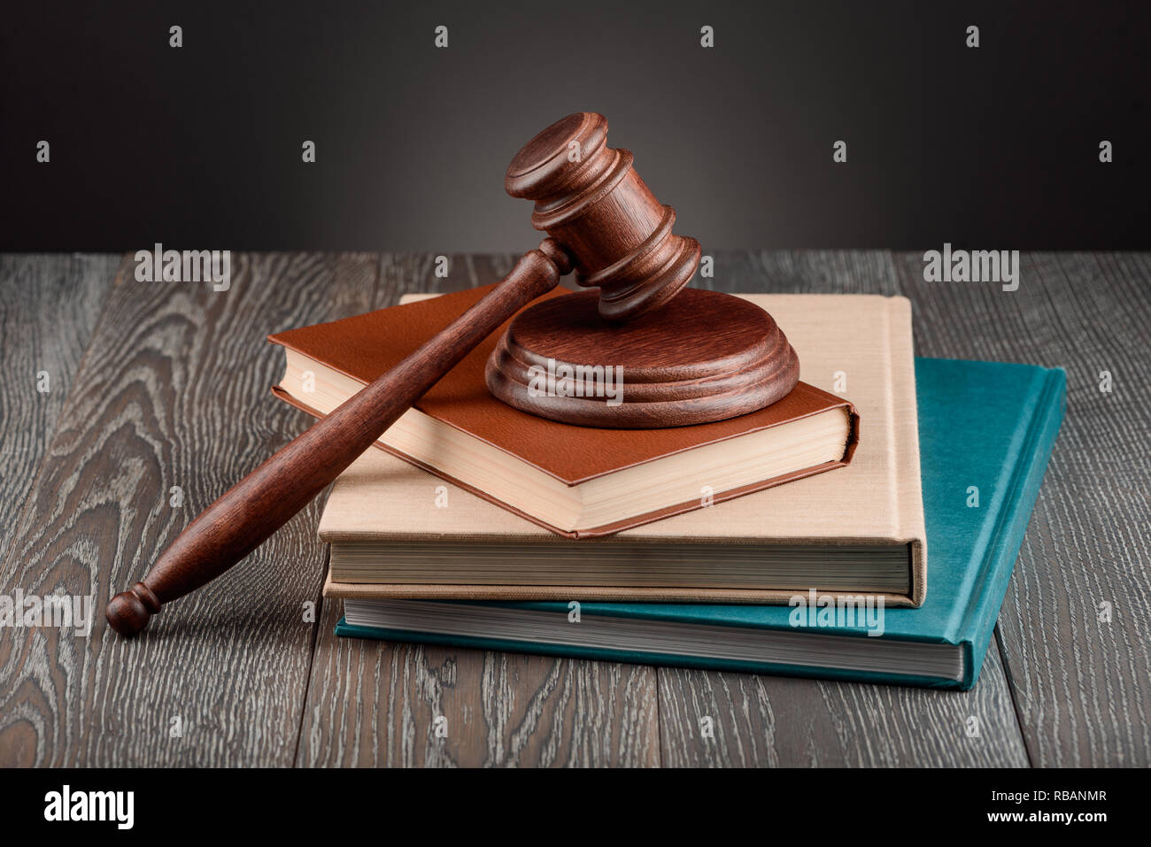 Books, judge's gavel and sound block Stock Photo Alamy