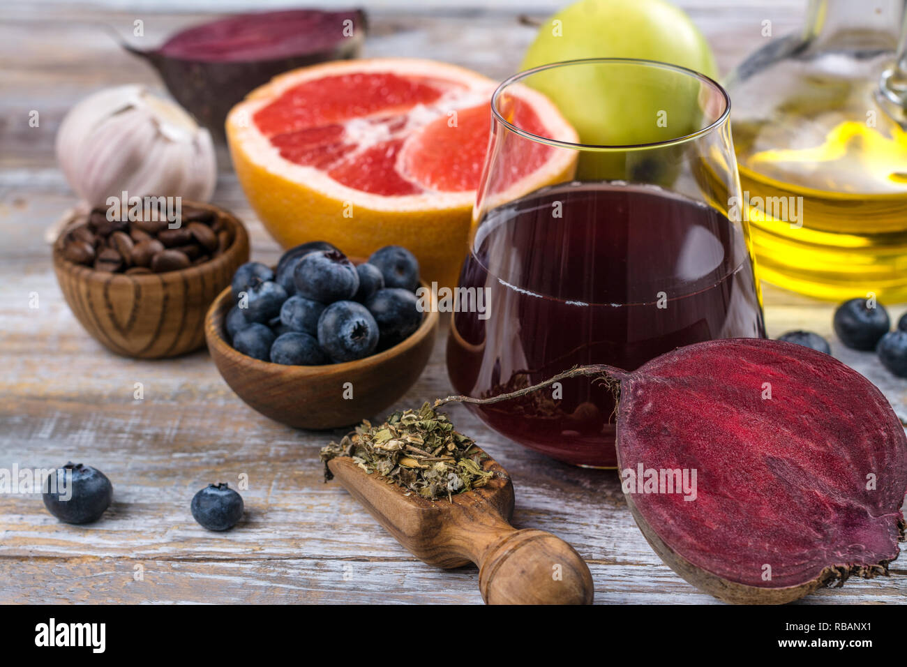 Foods for healthy liver Stock Photo Alamy