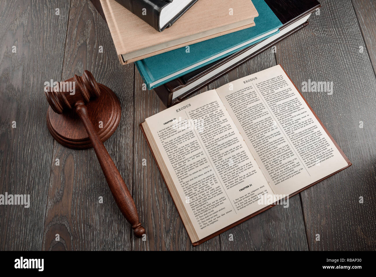 Holy Bible and gavel Stock Photo Alamy