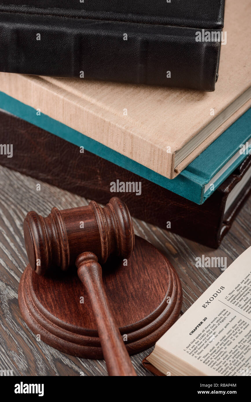 Gavel and Holy Bible Stock Photo Alamy