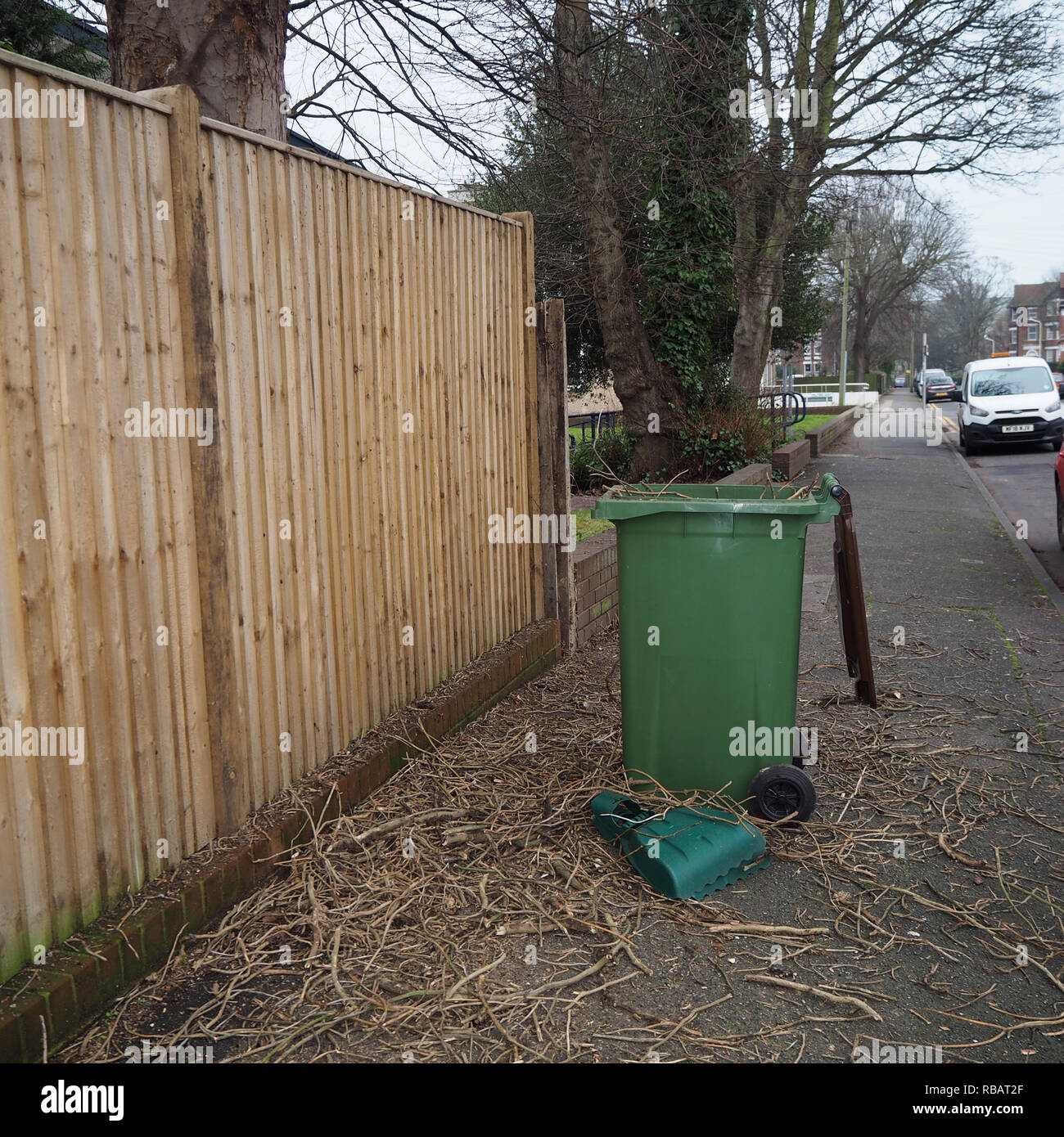 Green wheelie bins Stock Photo Alamy