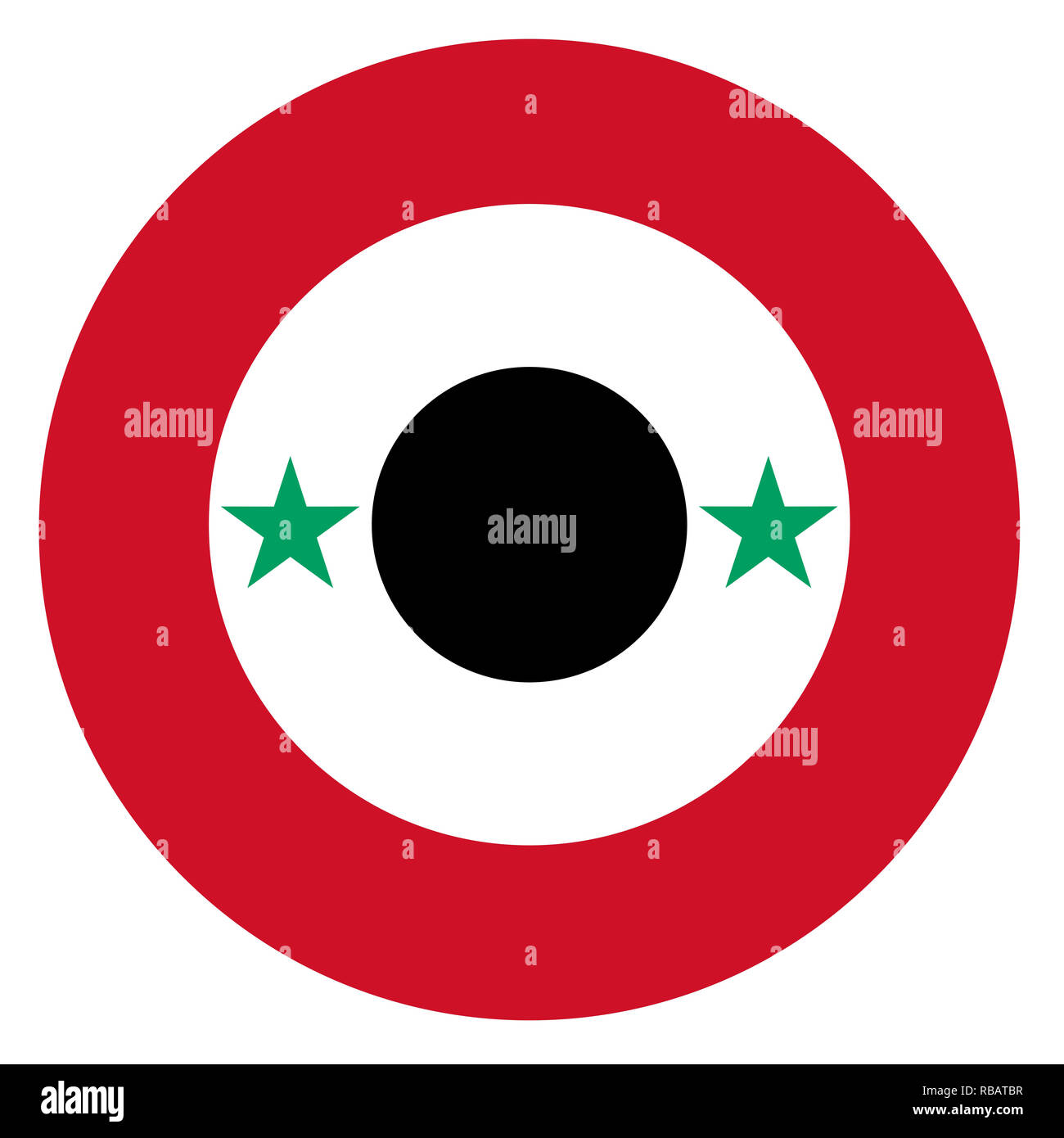 Syria country roundel flag based round symbol Stock Photo