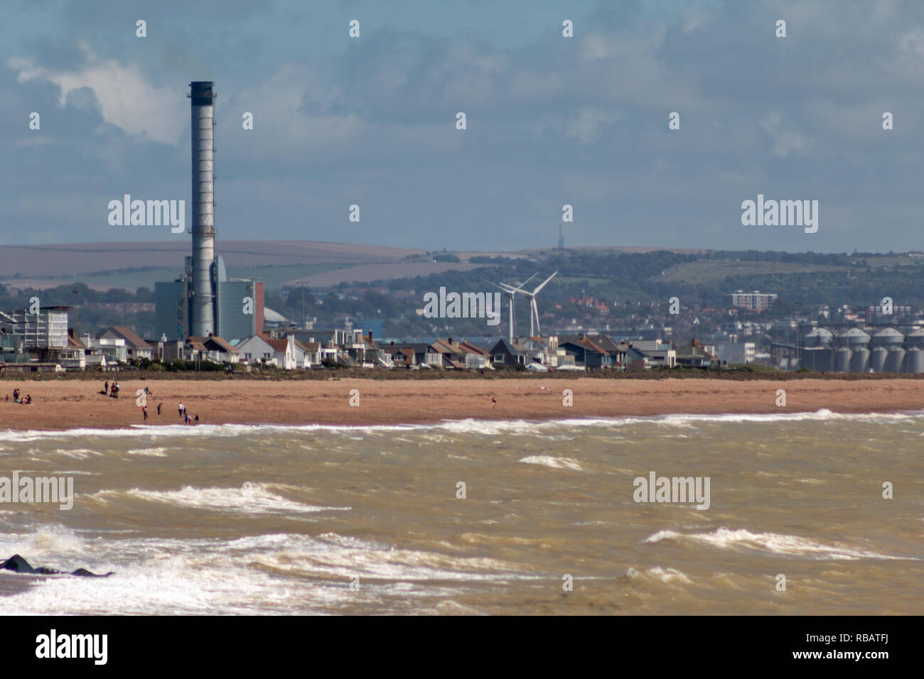 Shorehambysea, West Sussex, beach and power station Stock Photo Alamy