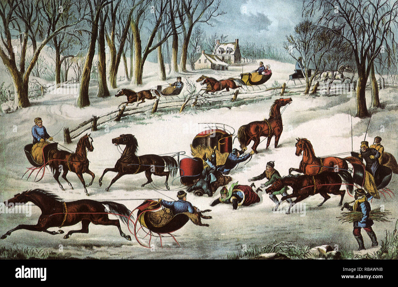 Several Sleighs. Stock Photo