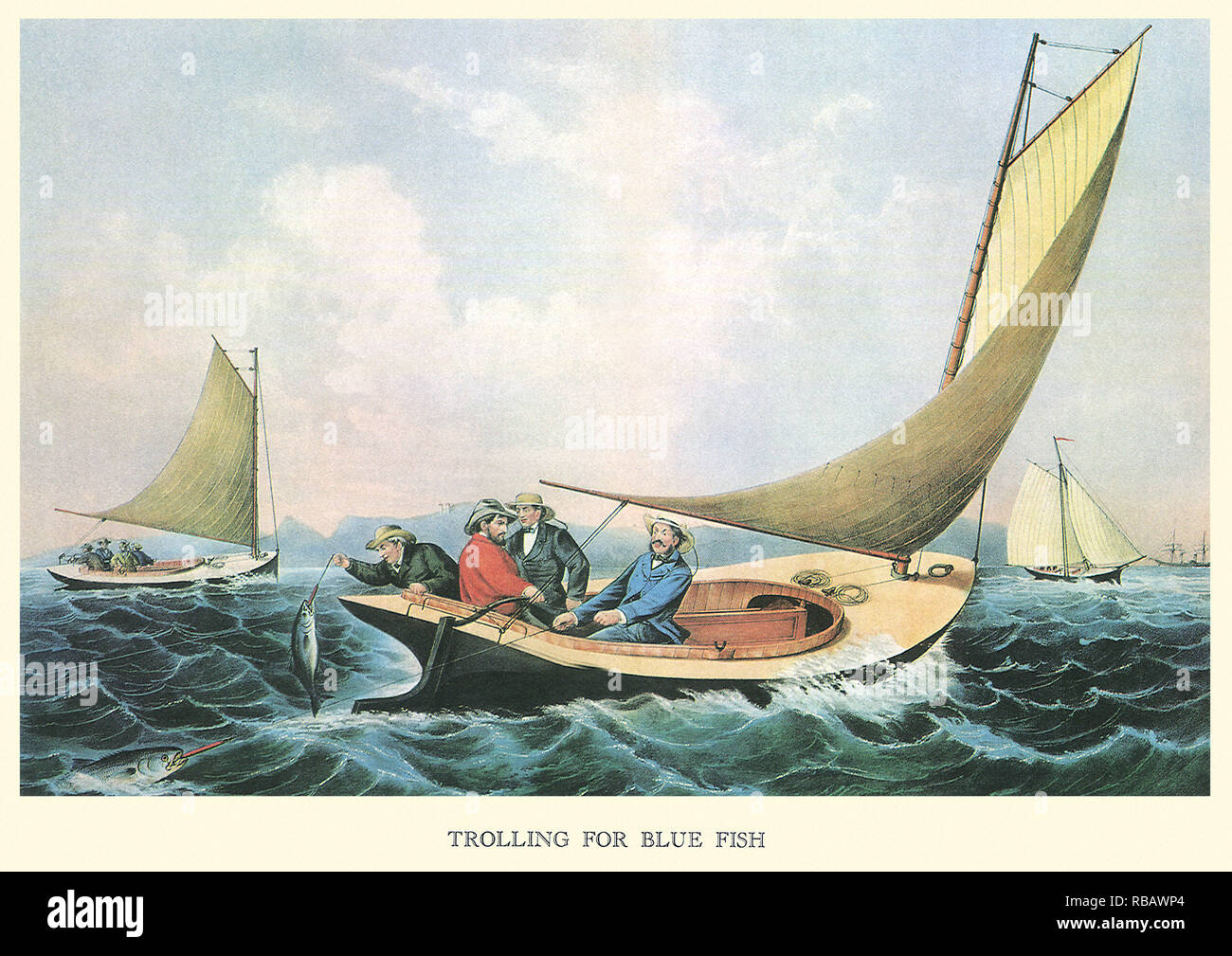 Trolling for Blue Fish. Stock Photo