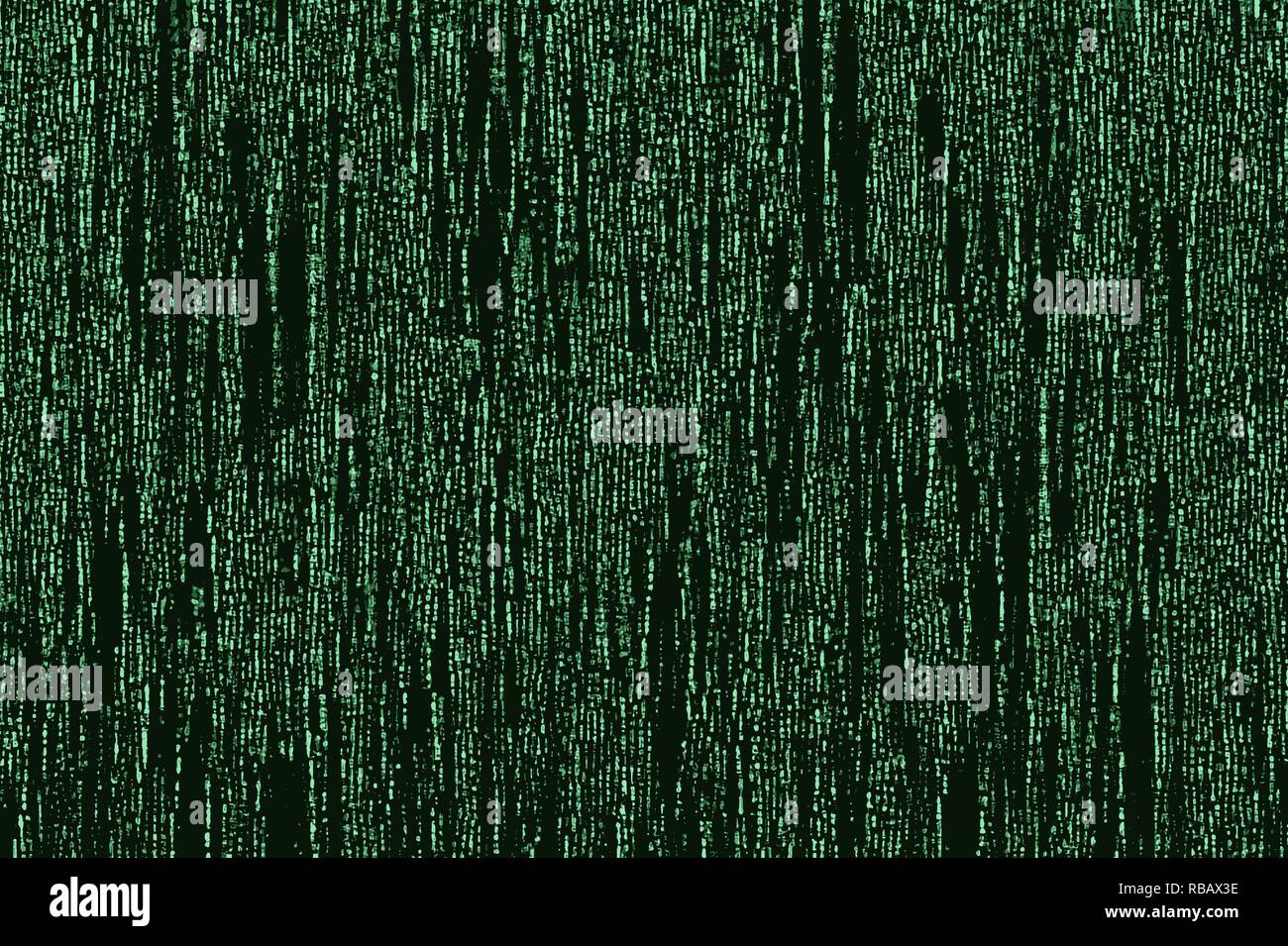 Matrix-like image of code running on a computer terminal Stock Photo