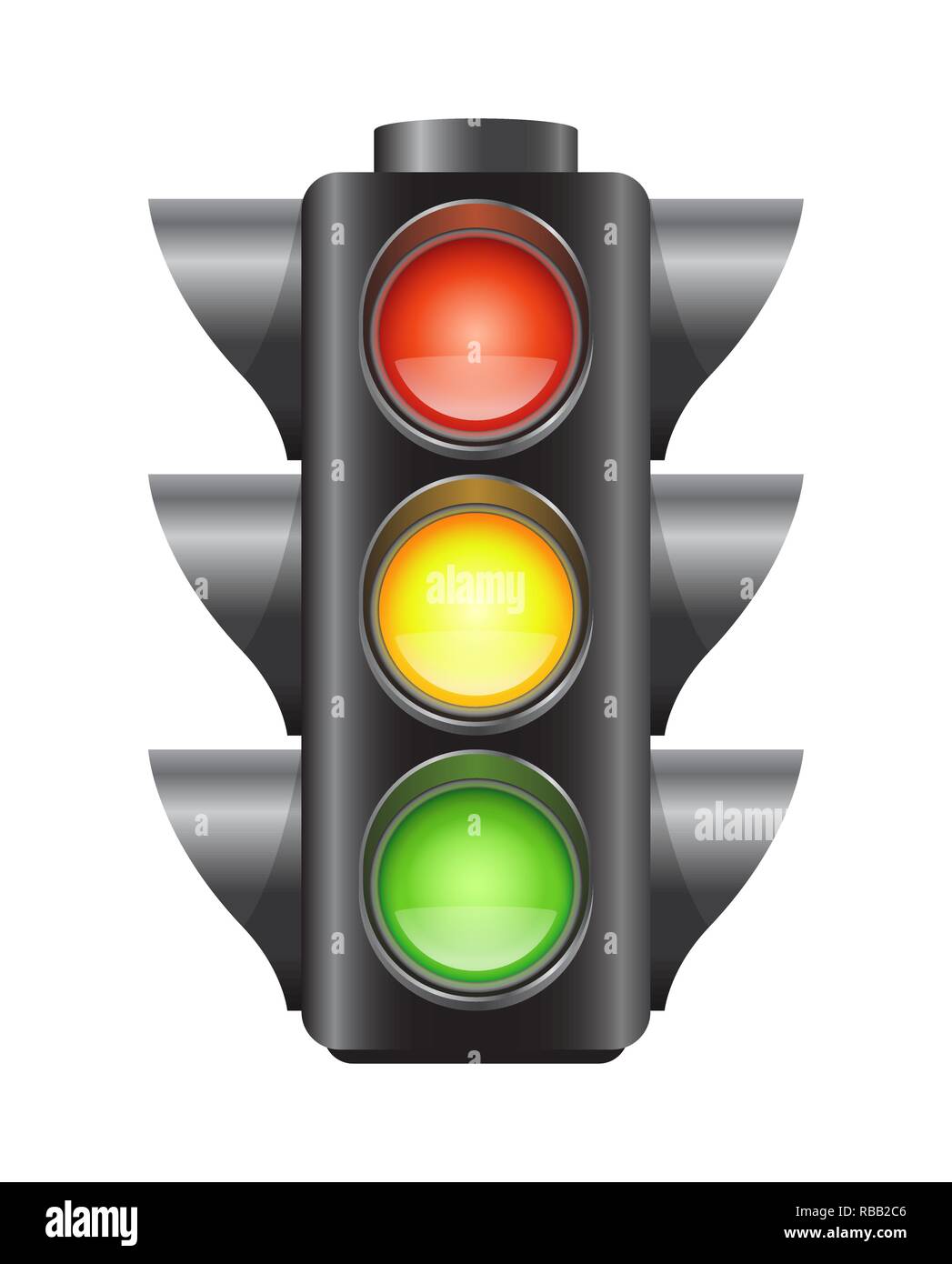 Realistic vector traffic lights for cars isolated Stock Vector