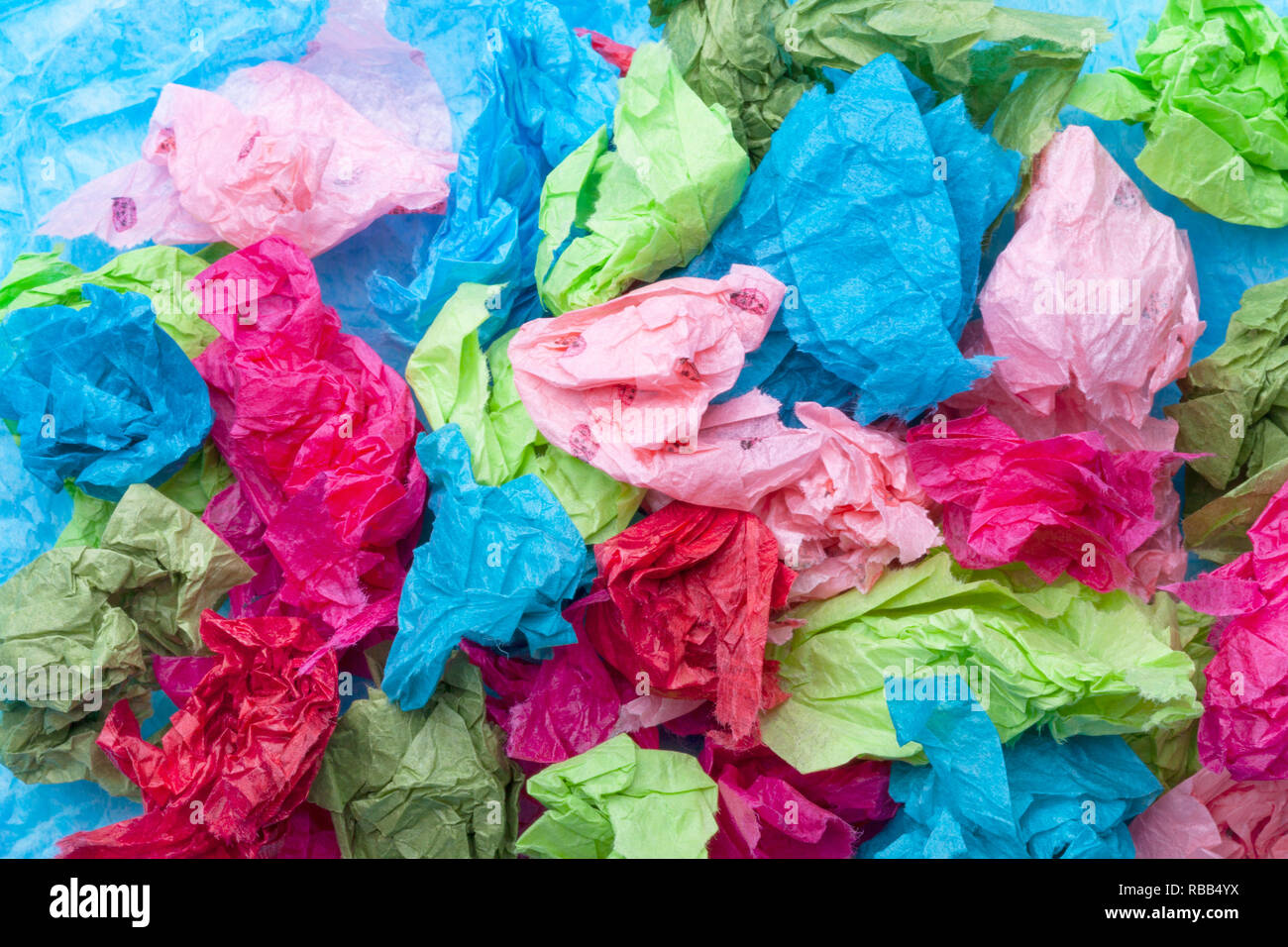 Crumpled colorful tissue paper Stock Photo