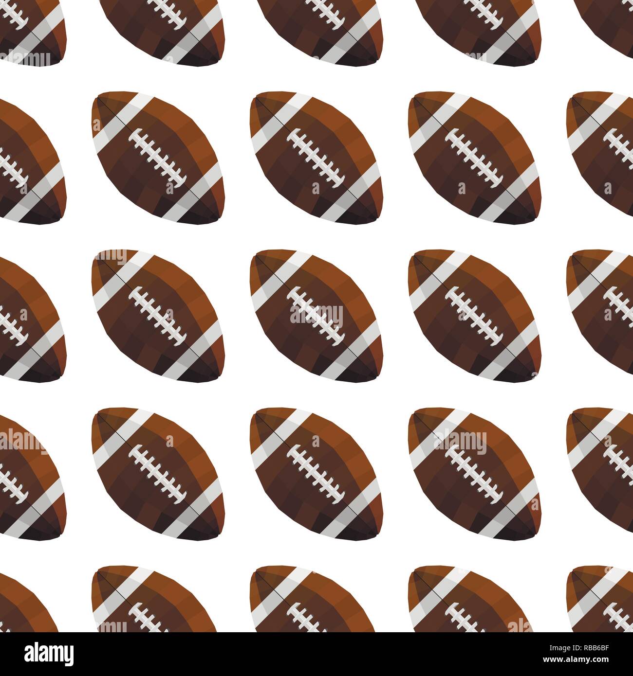 Seamless vector pattern with polygonal football balls. Stock Vector