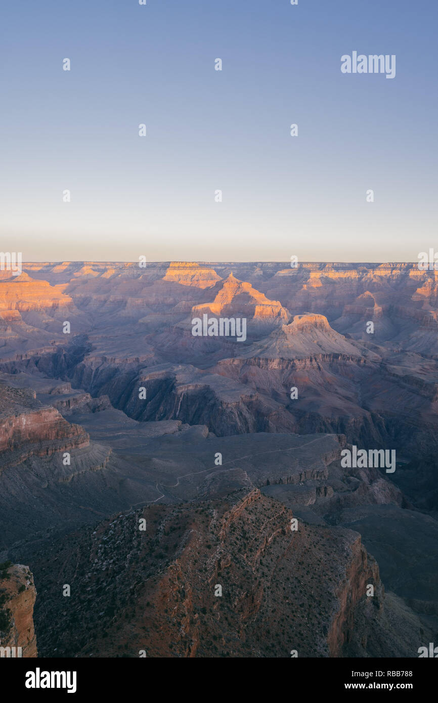 Grand Canyon National Park American Southwest Nature Landscape Beautiful Sunrise Striation Rock Stock Photo