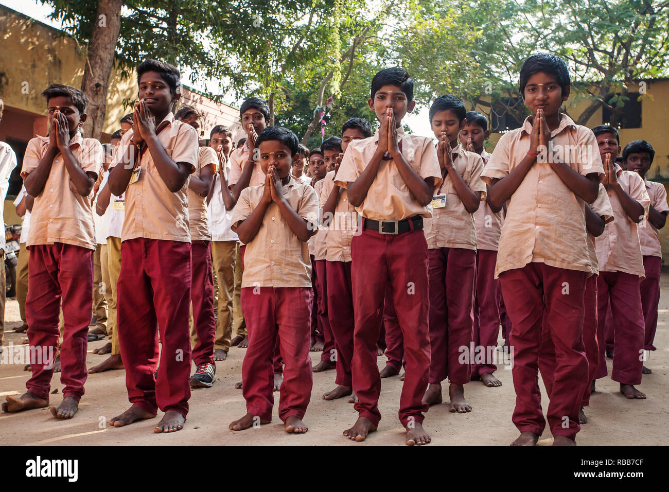 Arunachala, Tiruvannamalai, Tamil Nadu in India, January 30, 2018 Indian Public school
