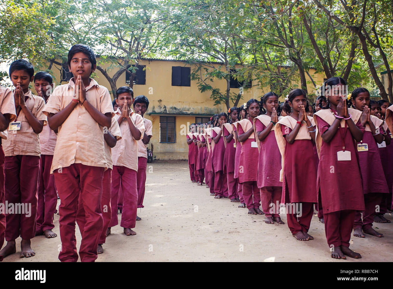 Arunachala, Tiruvannamalai, Tamil Nadu in India, January 30, 2018 Indian Public school