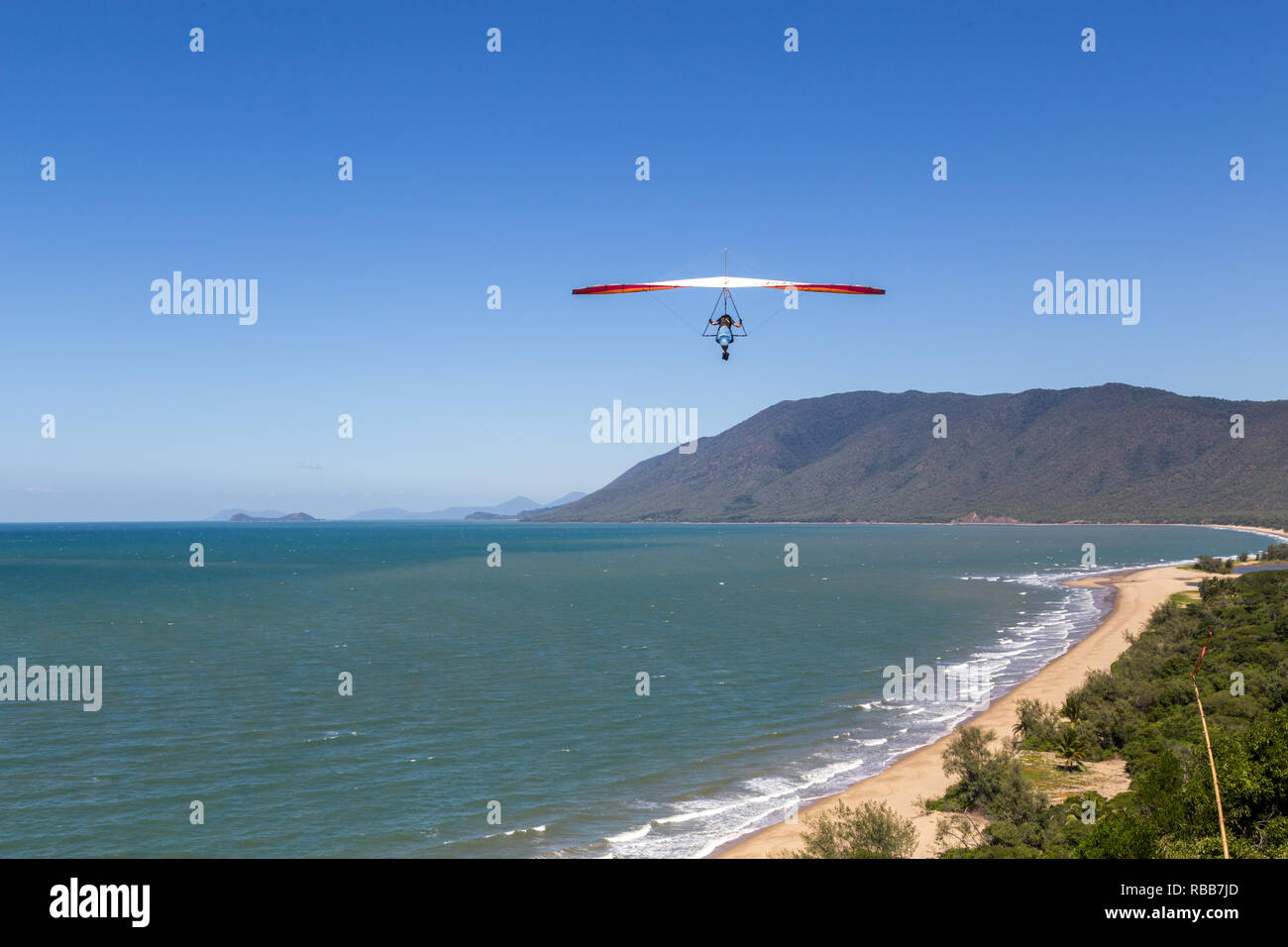 Hang glider at Trinity Bay lookout in Queensland, Australia Stock Photo