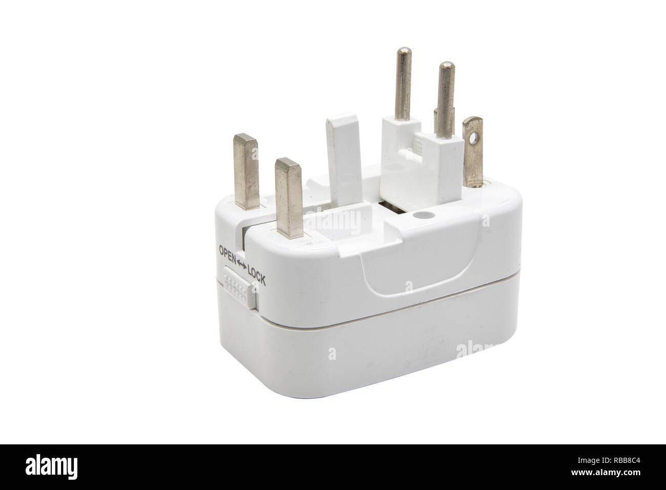 Universal adaptor isolate on white background with clipping. Stock Photo