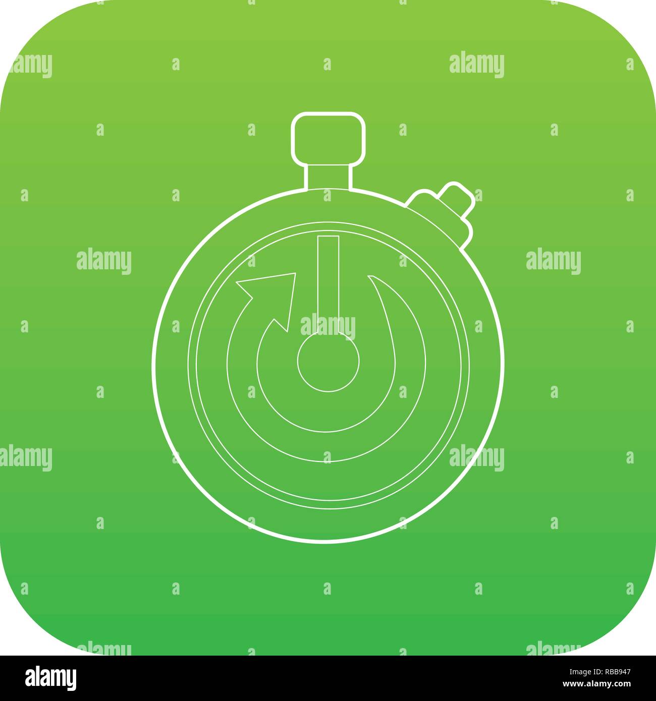 Stopwatch icon green vector Stock Vector