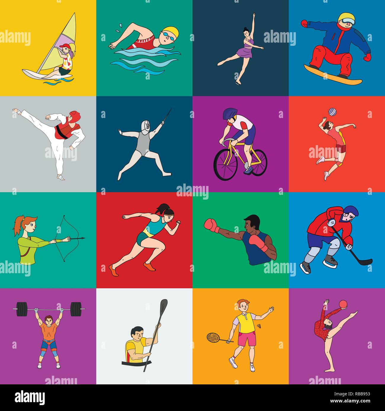 All kinds of sports. Виды спорта рисунки. Иллюстрации с разными видами спорта. Все спортивные виды спорта. Летние виды спорта.