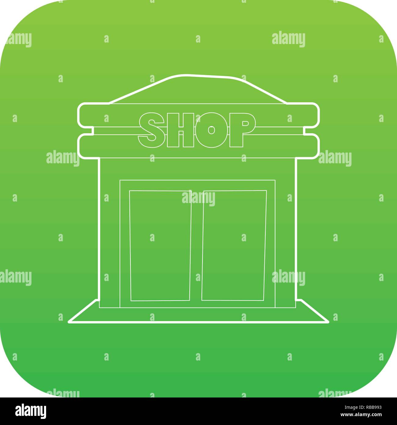 Shop icon green vector Stock Vector