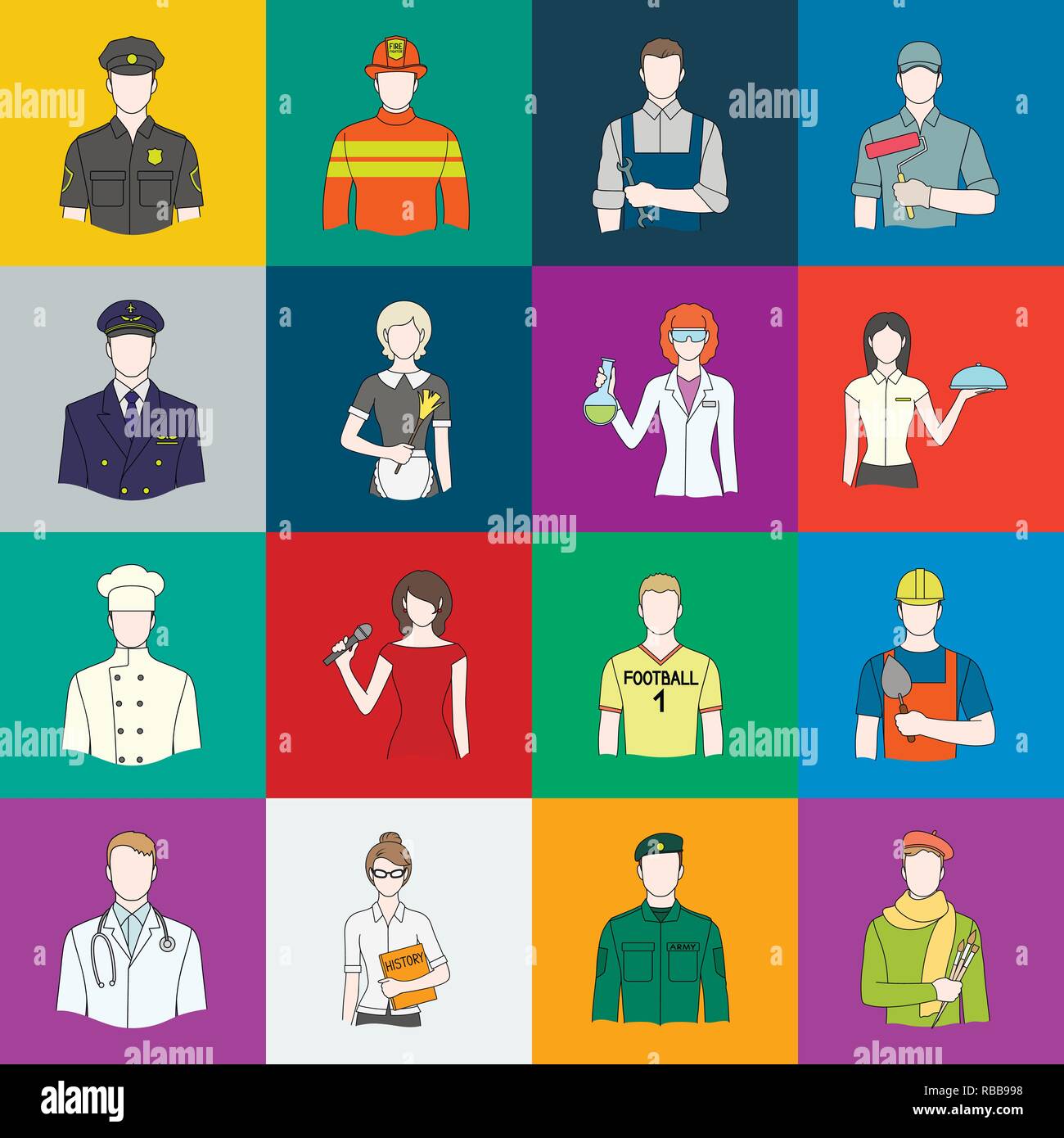 appearance,artist,athlete,book,brushes,builder,cap,cartoon,chef,chemist ...