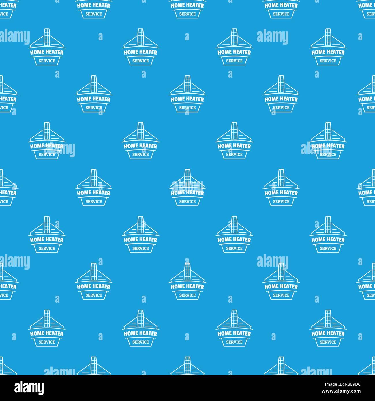 Home heater pattern vector seamless blue Stock Vector