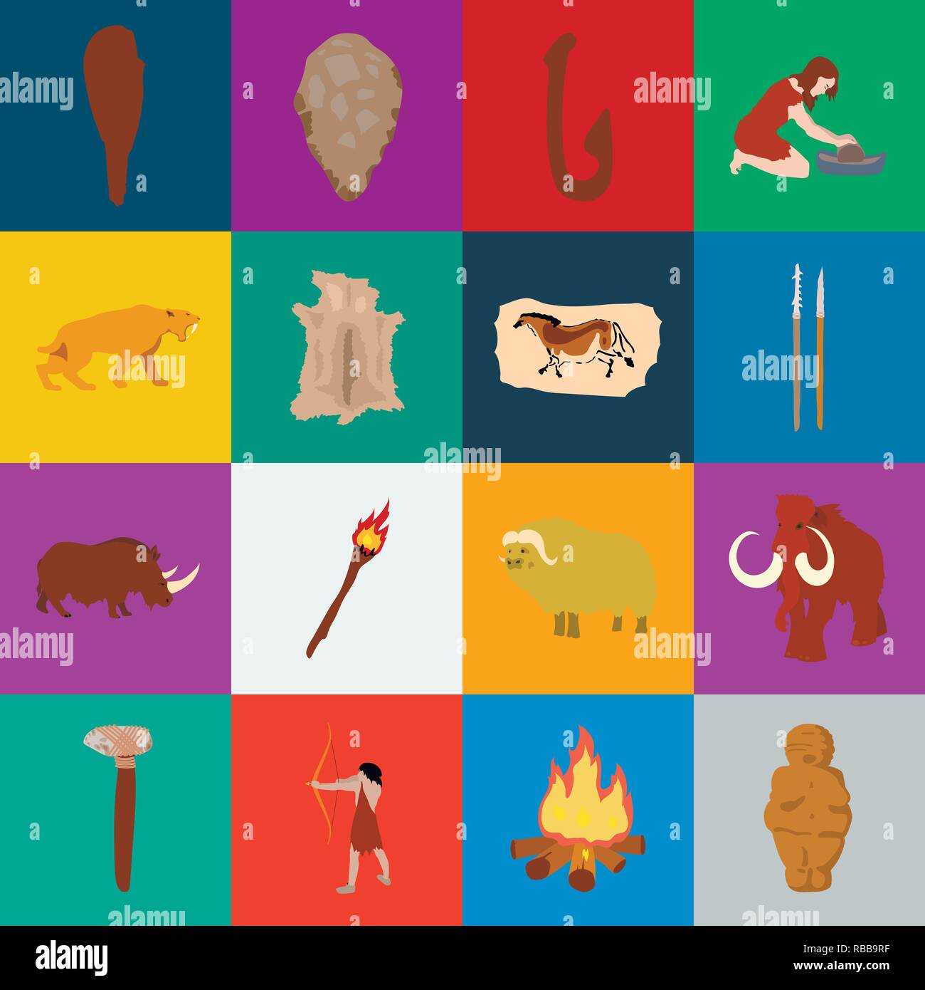 age,ancient,animal,antiquity,arrow,axe,beginning,bone,bow,campfire,cartoon,caveman,cavewoman,collection,culture,design,development,epoch,fauna,fish,grindstone,hide,hook,humanity,icon,illustration,isolated,life,logo,man,muskox,painting,people,period,rhinoceros,saber-toothed,set,sign,spears,stone,survival,symbol,tiger,tool,torch,truncheon,vector,venus,web,woolly mammoth Vector Vectors , Stock Vector