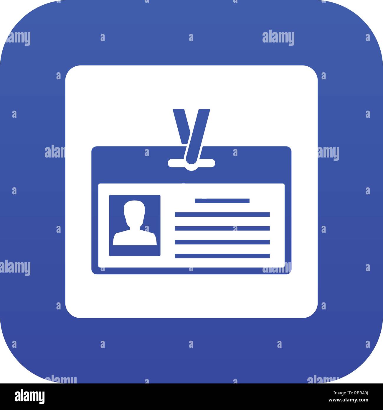Identification card icon digital blue Stock Vector Image & Art - Alamy
