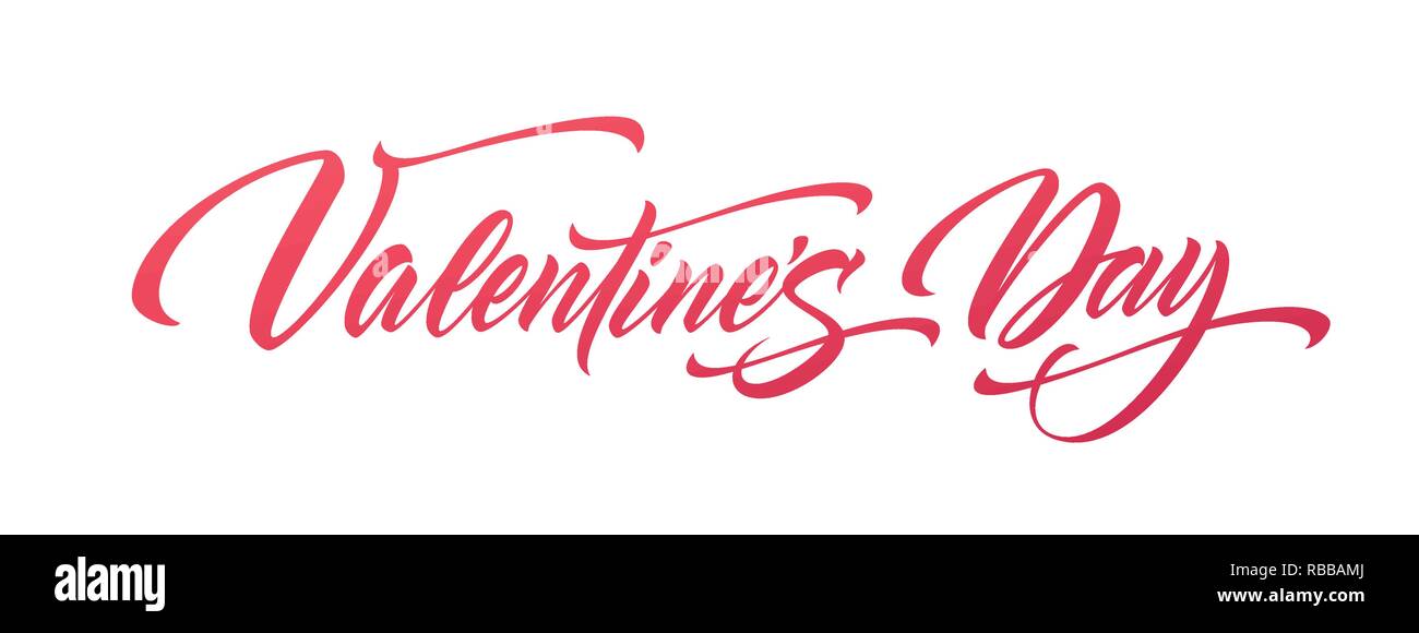 Happy Valentines Day Hand Drawing Lettering design. Vector illustration ...