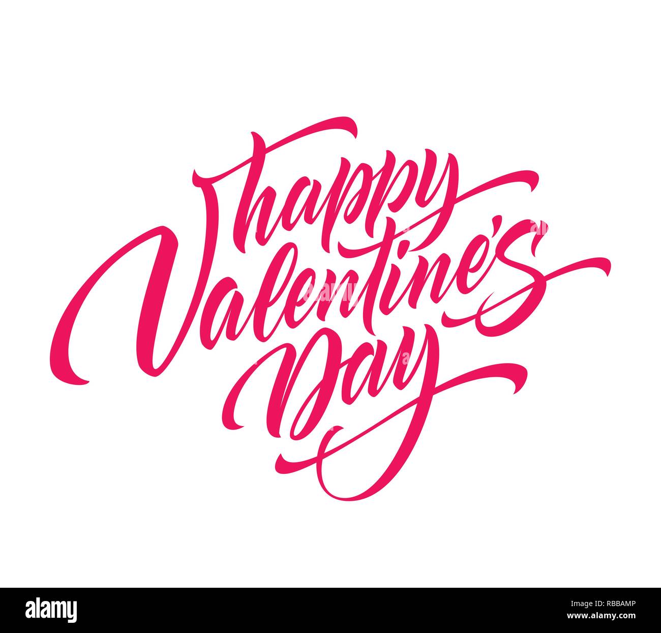 Happy Valentines Day Hand Drawing Lettering design. Vector illustration ...