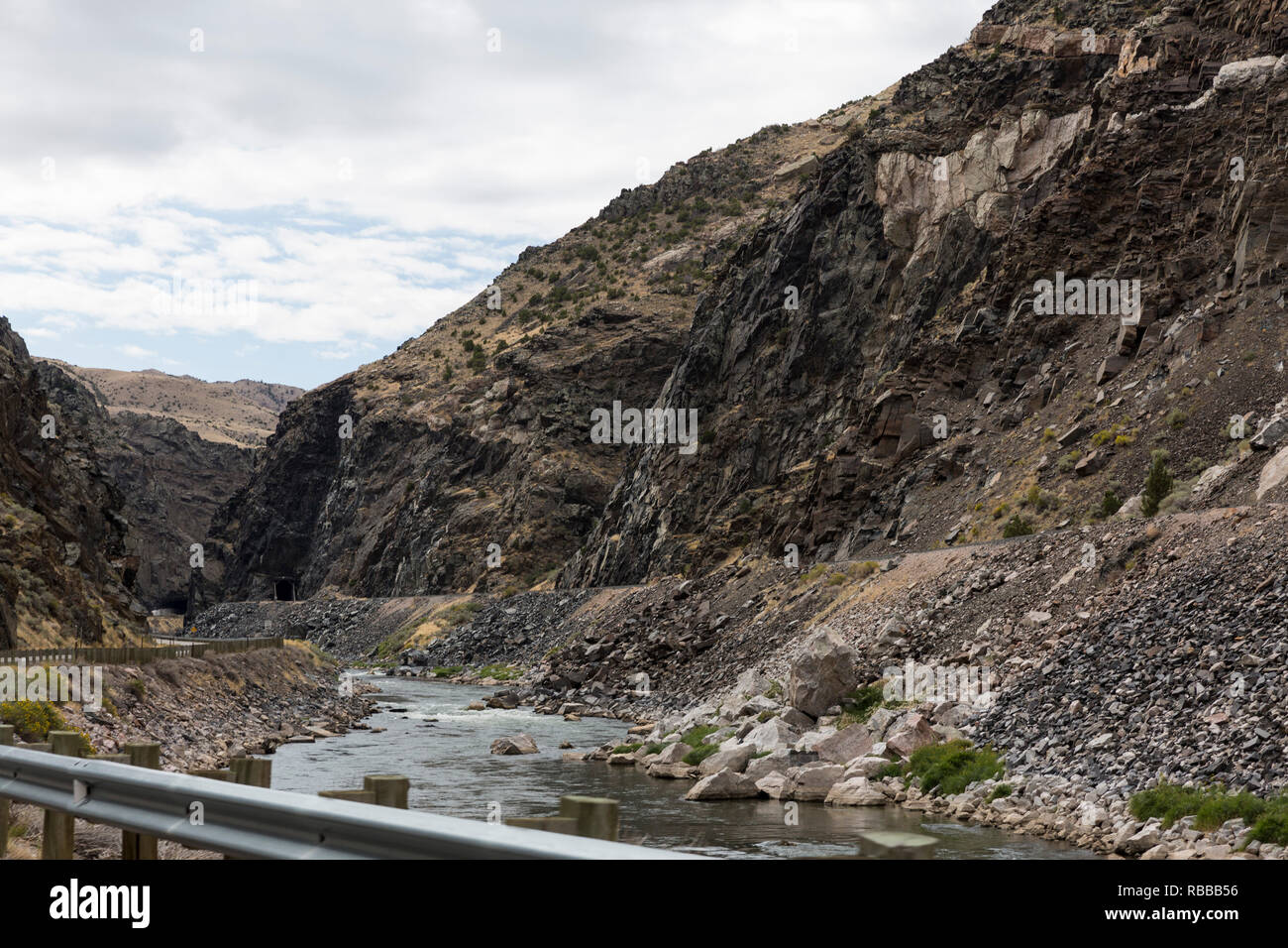 Wind river Canyon Scenic Byway. Sept, 2016. Wind River Canyon, Wyoming, USA Stock Photo